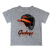 OSU Cowboys Original Dripping Baseball Helmet Heather Gray T-Shirt by Vive La Fete