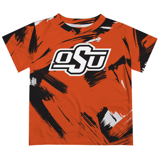 OSU Cowboys Vive La Fete Boys Game Day Orange Short Sleeve Tee Paint Brush