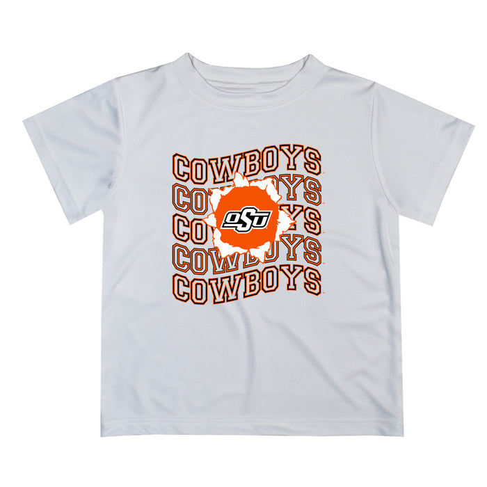 OSU Cowboys Vive La Fete White Art V1 Short Sleeve Tee Shirt