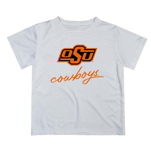 OSU Cowboys Vive La Fete Script V1 White Short Sleeve Tee Shirt