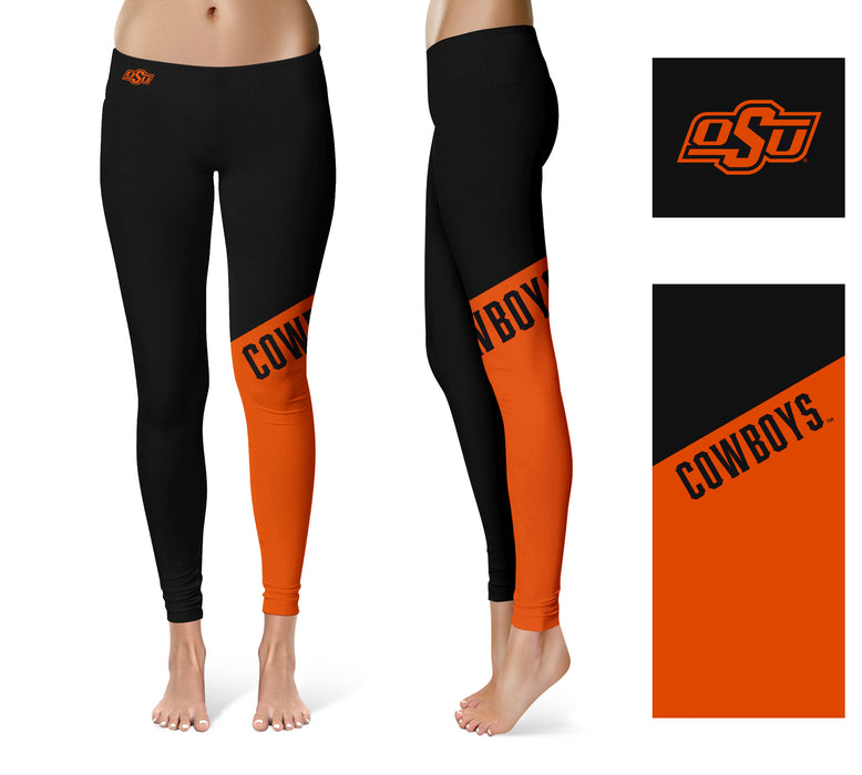 Oklahoma State Cowboys Vive La Fete Game Day Collegiate Leg Color Block Women Black Orange Yoga Leggings - Vive La Fête - Online Apparel Store