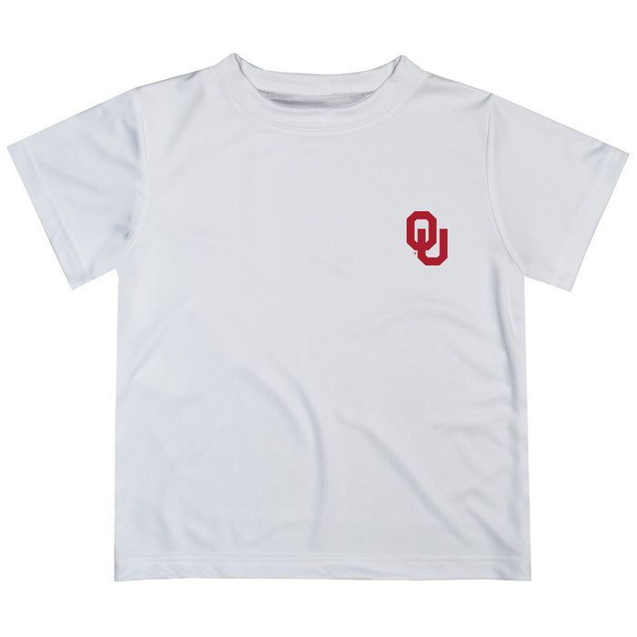 Oklahoma Sooners Hand Sketched Vive La Fete Impressions Artwork Boys White Short Sleeve Tee Shirt