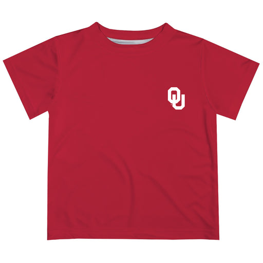 Oklahoma Sooners Hand Sketched Vive La Fete Impressions Artwork Boys Red Short Sleeve Tee Shirt