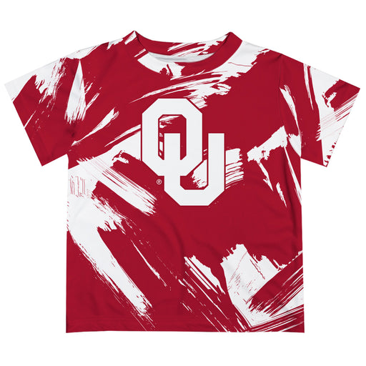 Oklahoma Sooners Vive La Fete Boys Game Day Red Short Sleeve Tee Paint Brush