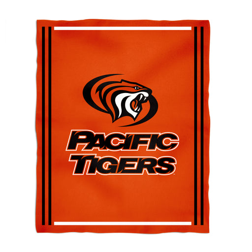 University of the Pacific Tigers Vive La Fete Kids Game Day Orange Plush Soft Minky Blanket 36 x 48 Mascot