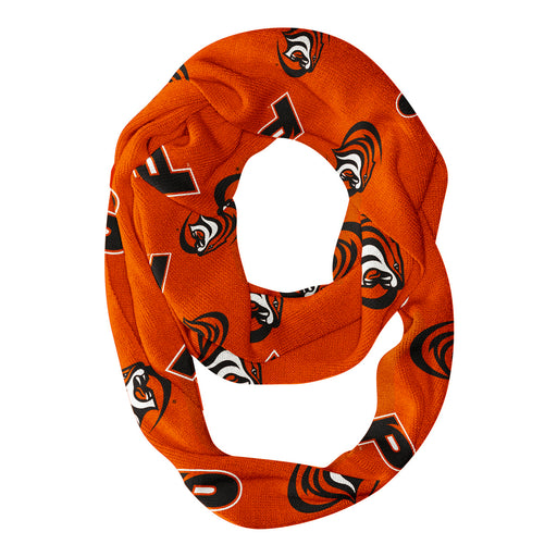 Pacific Tigers Vive La Fete Repeat Logo Game Day Collegiate Women Light Weight Ultra Soft Infinity Scarf