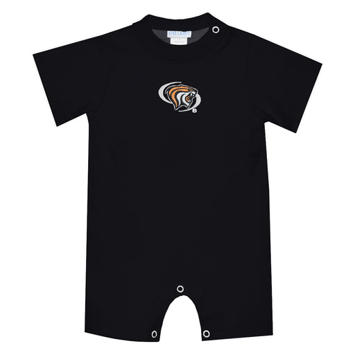 University of the Pacific Tigers Embroidered Black Knit Short Sleeve Boys Romper
