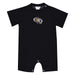 University of the Pacific Tigers Embroidered Black Knit Short Sleeve Boys Romper
