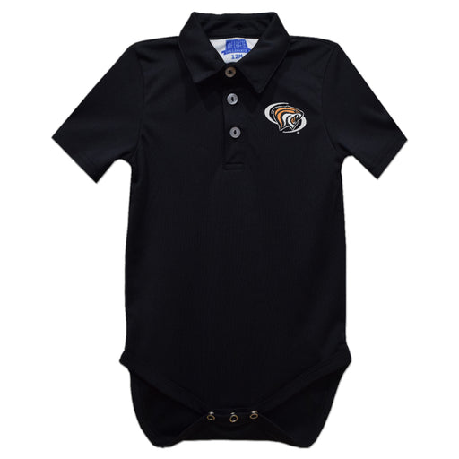 University of the Pacific Tigers Embroidered Black Solid Knit Polo Onesie