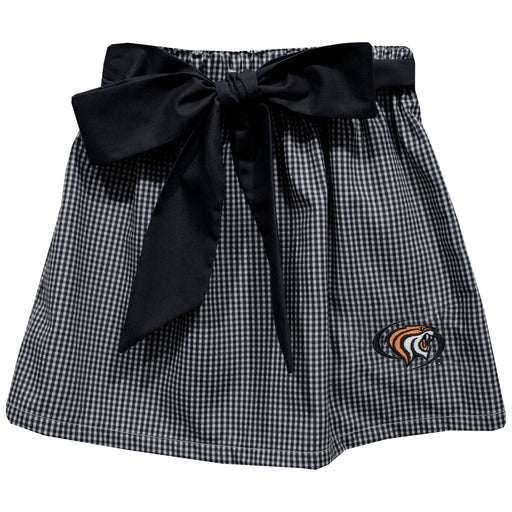 University of the Pacific Tigers Embroidered Black Gingham Skirt With Sash