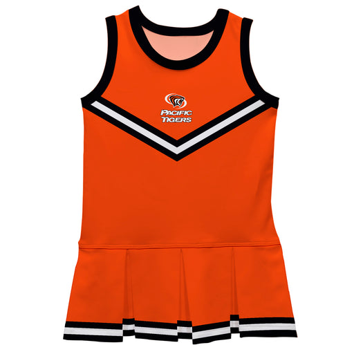 Pacific Tigers Vive La Fete Game Day Orange Sleeveless Cheerleader Dress