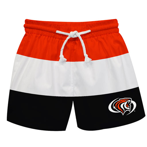 Pacific Tigers Vive La Fete Orange White Black Stripes Swimtrunks V1