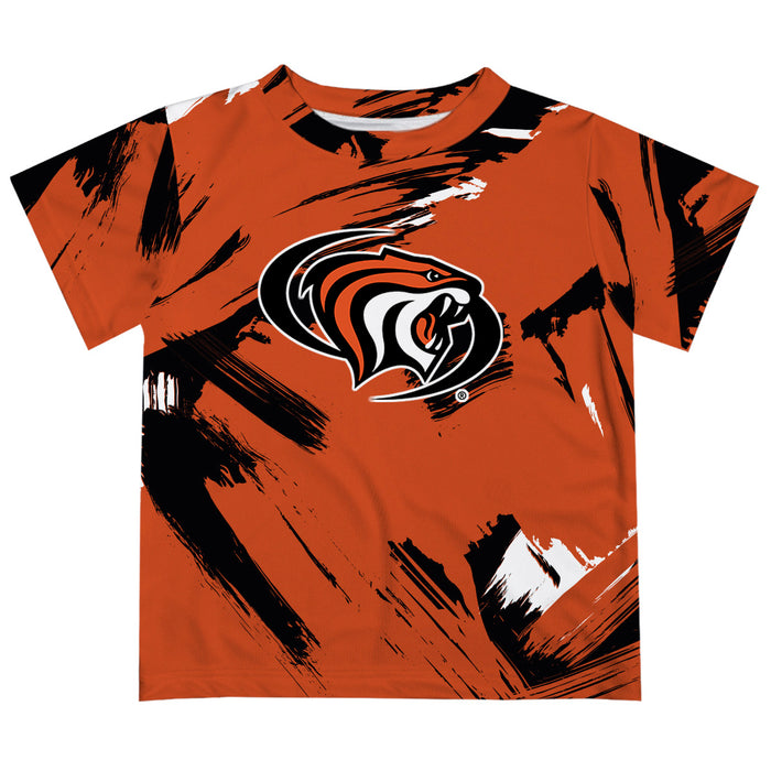 University of the Pacific Tigers Vive La Fete Boys Game Day Orange Short Sleeve Tee Paint Brush