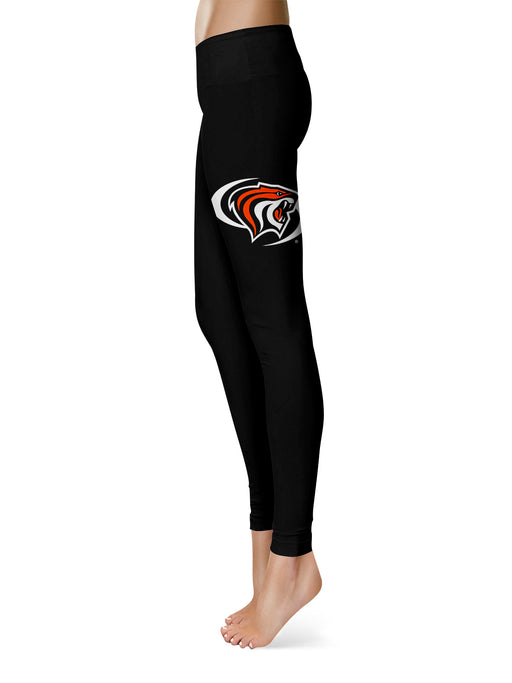 Pacific Tigers Vive La Fete Collegiate Large Logo on Thigh Women Black Yoga Leggings 2.5 Waist Tights - Vive La Fête - Online Apparel Store