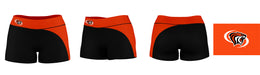 Pacific Tigers Vive La Fete Game Day Collegiate Waist Color Block Women Black Orange Optimum Yoga Short - Vive La Fête - Online Apparel Store