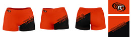 Pacific Tigers Vive La Fete Game Day Collegiate Leg Color Block Women Orange Black Optimum Yoga Short - Vive La Fête - Online Apparel Store
