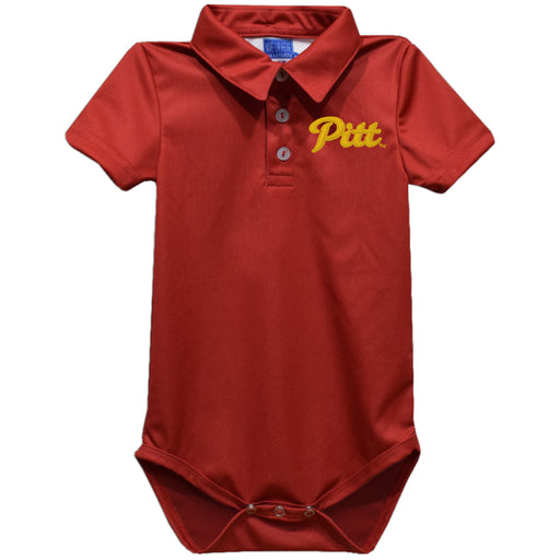 Pittsburgh State University Gorillas Embroidered Red Solid Knit Boys Polo Bodysuit