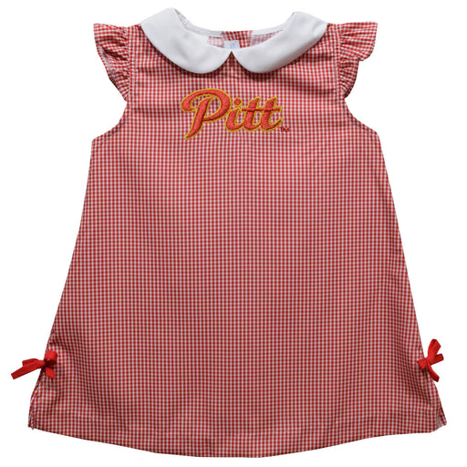 Pittsburgh State University Gorillas Embroidered Red Cardinal Gingham A Line Dress