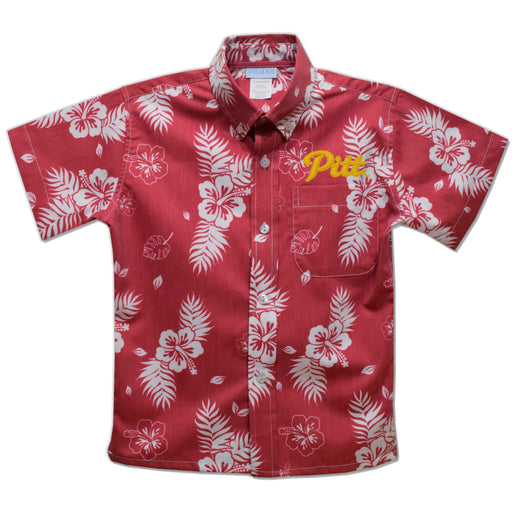 Pittsburgh State University Gorillas Red Cardinal Hawaiian Short Sleeve Button Down Shirt