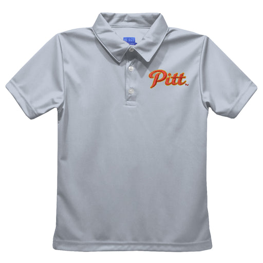 Pittsburgh State University Gorillas Embroidered Gray Short Sleeve Polo Box Shirt
