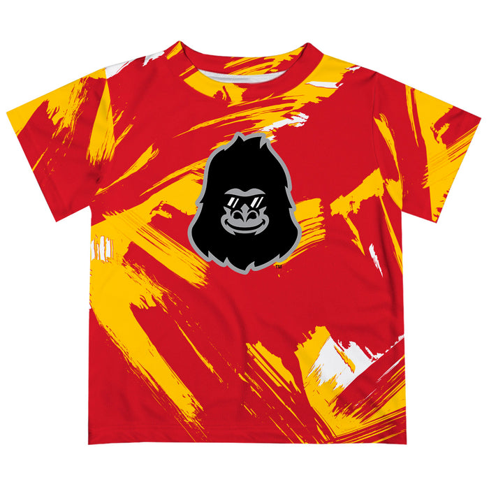 Pittsburgh State University Gorillas Vive La Fete Boys Game Day Crimson Short Sleeve Tee Paint Brush