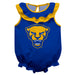 Pitt Panthers UP Blue Sleeveless Ruffle Onesie Logo Bodysuit by Vive La Fete