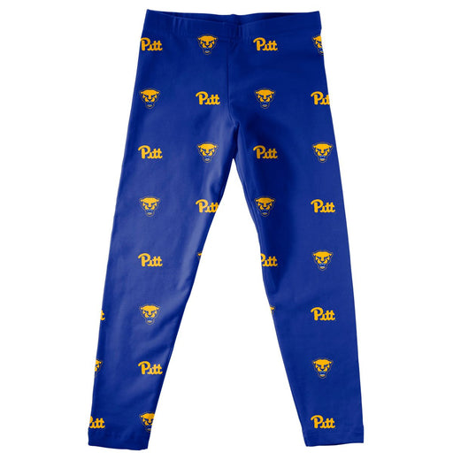 Pittsburgh Panters UP Vive La Fete Girls Game Day All Over Logo Elastic Waist Classic Play Blue Leggings Tights