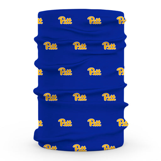 Pitt Panthers UP Vive La Fete All Over Logo Game Day Collegiate Face Cover Soft 4-Way Stretch Two Ply Neck Gaiter