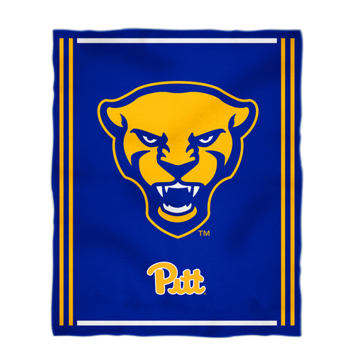 Pittsburgh Panters UP Vive La Fete Kids Game Day Blue Plush Soft Minky Blanket 36 x 48 Mascot