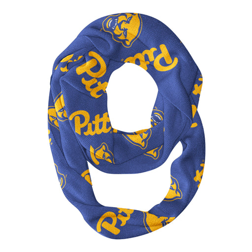 Pitt Panthers UP Vive La Fete Repeat Logo Game Day Collegiate Women Light Weight Ultra Soft Infinity Scarf