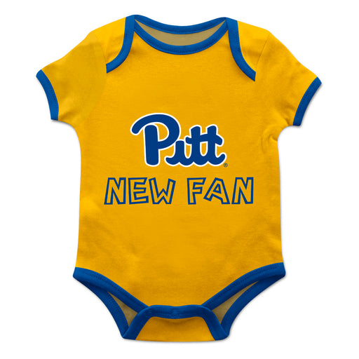 Pittsburgh Panthers UP Vive La Fete Infant Game Day Gold Short Sleeve Onesie New Fan Logo and Mascot Bodysuit