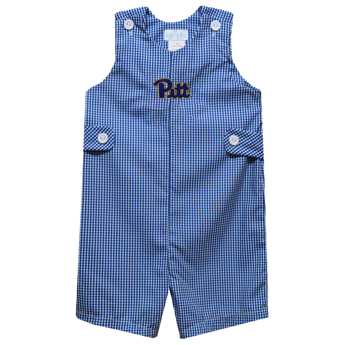 Pittsburgh Panthers UP Embroidered Royal Gingham Boys Jon Jon