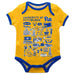 Pittsburgh Panthers UP Hand Sketched Vive La Fete Impressions Artwork Infant Gold Short Sleeve Onesie Bodysuit