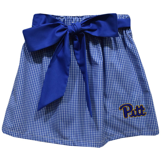 Pittsburgh Panthers UP Embroidered Royal Gingham Skirt With Sash