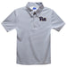 Pittsburgh Panthers UP Embroidered Gray Stripes Short Sleeve Polo Box Shirt