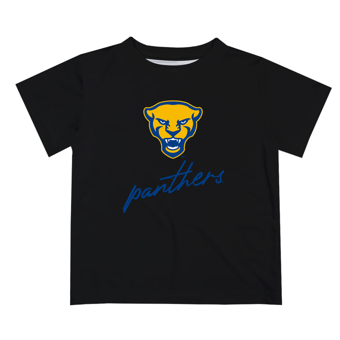 Pittsburgh Panthers UP Vive La Fete Script V1 Black Short Sleeve Tee Shirt