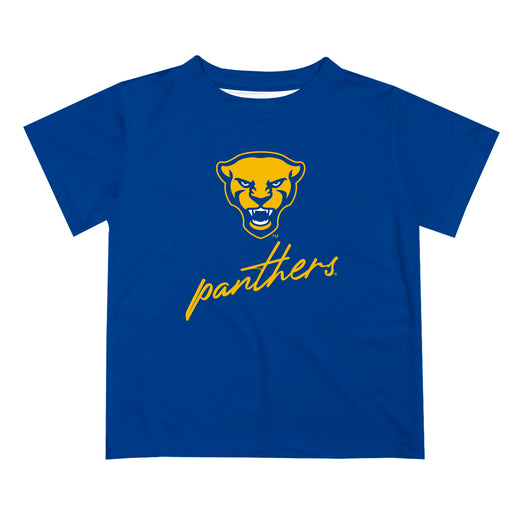 Pittsburgh Panthers UP Vive La Fete Script V1 Blue Short Sleeve Tee Shirt