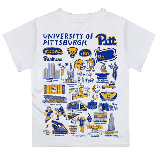Pittsburgh Panthers UP Hand Sketched Vive La Fete Impressions Artwork Boys Gold Short Sleeve Tee Shirt - Vive La Fête - Online Apparel Store
