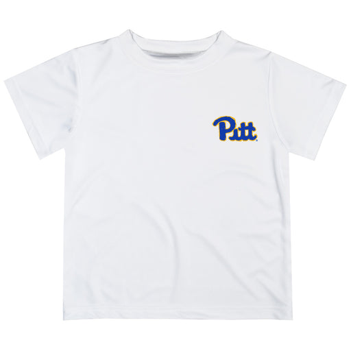 Pittsburgh Panthers UP Hand Sketched Vive La Fete Impressions Artwork Boys White Short Sleeve Tee Shirt