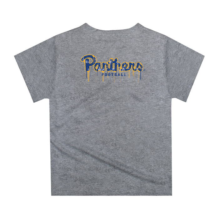Pittsburgh Panthers UP Original Dripping Football Helmet Gold T-Shirt by Vive La Fete - Vive La Fête - Online Apparel Store