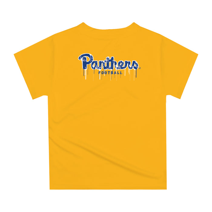 Pittsburgh Panthers UP Original Dripping Football Helmet Gold T-Shirt by Vive La Fete - Vive La Fête - Online Apparel Store