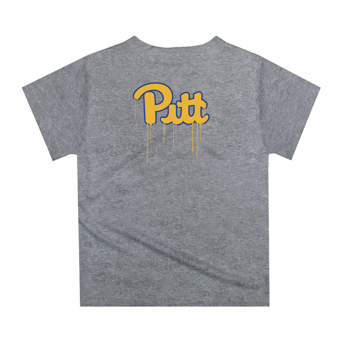 Pittsburgh Panthers UP Original Dripping Baseball Hat Gold T-Shirt by Vive La Fete - Vive La Fête - Online Apparel Store