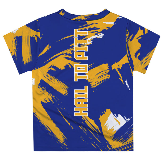 Pittsburgh Panthers UP Vive La Fete Boys Game Day Blue Short Sleeve Tee Paint Brush V2 - Vive La Fête - Online Apparel Store
