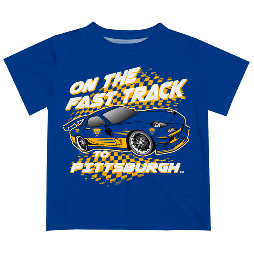 Pittsburgh Panthers UP Vive La Fete Fast Track Boys Game Day Blue Short Sleeve Tee