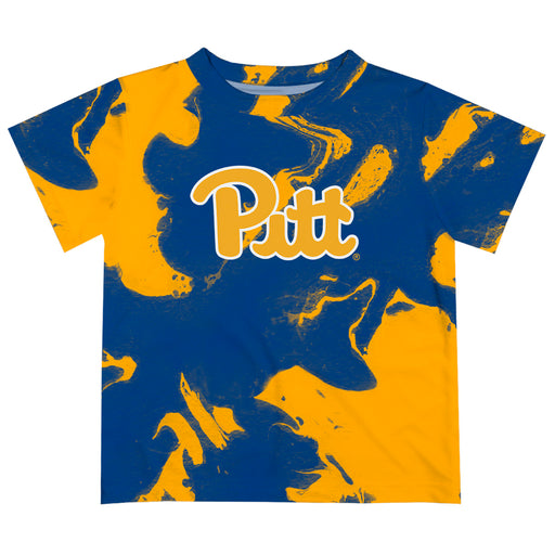 Pittsburgh Panthers UP Vive La Fete Marble Boys Game Day Blue Short Sleeve Tee