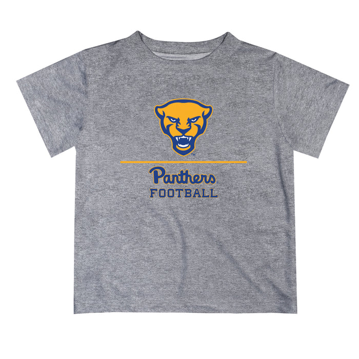 Pittsburgh Panthers UP Vive La Fete Football V1 Heather Gray Short Sleeve Tee Shirt