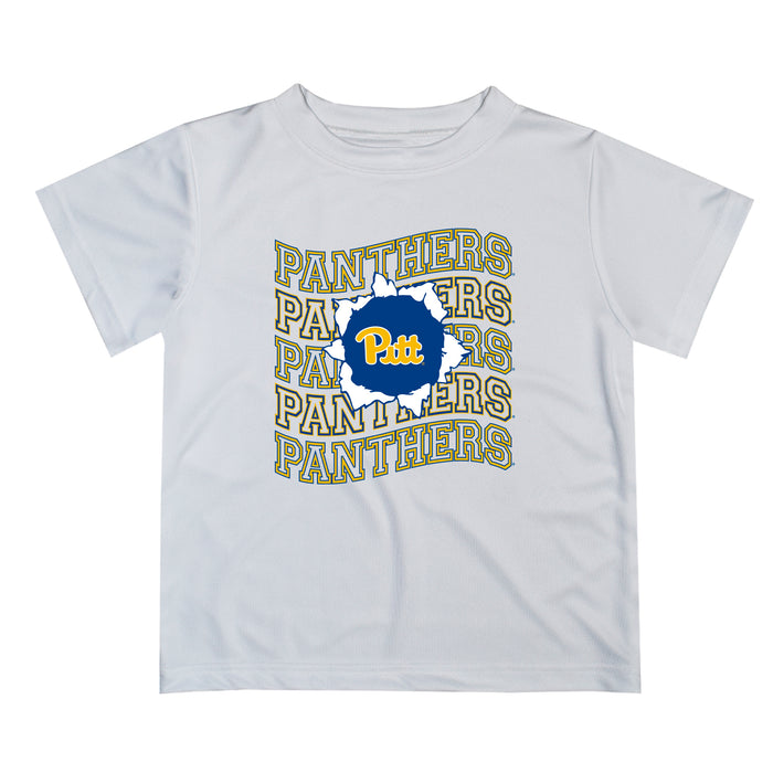 Pittsburgh Panthers UP Vive La Fete  White Art V1 Short Sleeve Tee Shirt