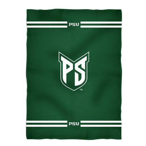 Portland State Vikings Vive La Fete Game Day Soft Premium Fleece Green Throw Blanket 40 x 58" Logo and Stripes"