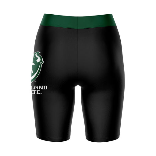 PSU Vikings Vive La Fete Game Day Logo on Thigh and Waistband Black and Green Women Bike Short 9 Inseam" - Vive La Fête - Online Apparel Store