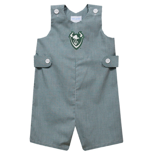 Portland State Vikings Embroidered Hunter Green Gingham Boys Jon Jon